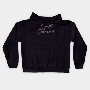 Synth Obsessed / 80s Style Typography Design Kids Hoodie